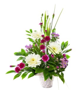 Centerpiece of gerbera and carnations