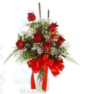 Seis rosas rojas
