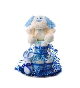 Blue - Small Diapers Cake by Flores Avril