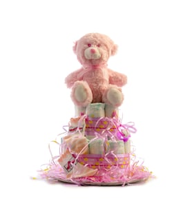 Pink - Small Diapers Cake by Flores Avril