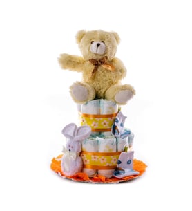 Orange - Small Diapers Cake by Flores Avril