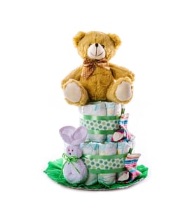Green - Small Diapers Cake by Flores Avril