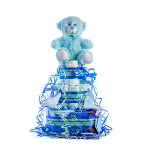 Blue - Medium Diapers Cake by Flores Avril