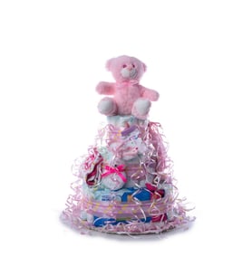 Pink - Large Diapers Cake by Flores Avril