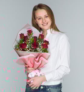 Bouquet of 9 Red Roses