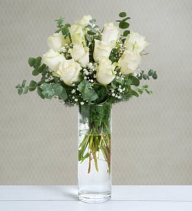 12 Rosas blancas - Docena de nubes