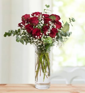 12 Rosas rojas - Docena roja