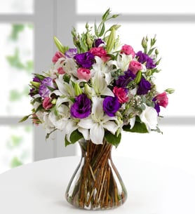 Pink and Purple - Lilies and Lisianthus