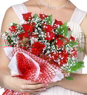 Bouquet de 21 rosas rojas - Hechizo rojo
