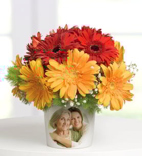 Personalized Colorful Gerberas Arrangement