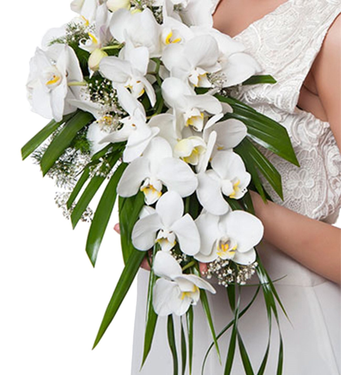 white orchids wedding
