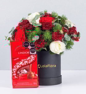 Crimson Romance Bouquet and Lindt